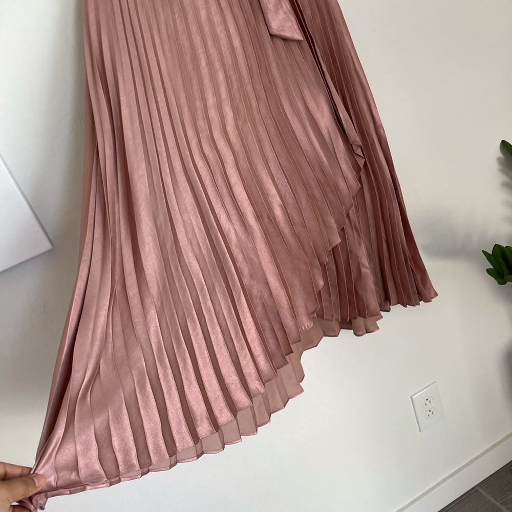 🎉🎉HOST PICK🎉🎉Maeve x Anthropologie Pleated Rose Gold Skirt Sz 2 - Picture 5 of 7